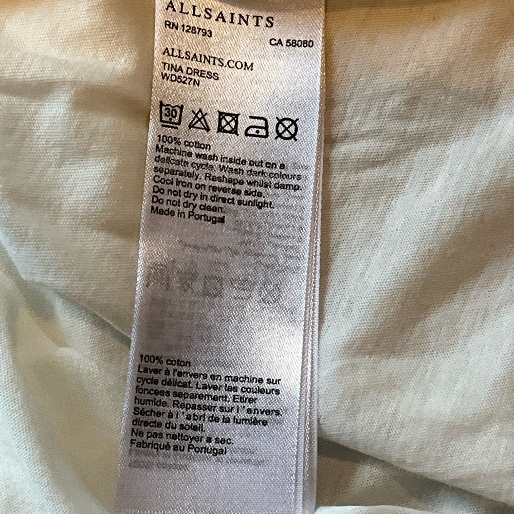 NWT Allsaints Tina White Sleeveless Maxi Dress M - Picture 8 of 9